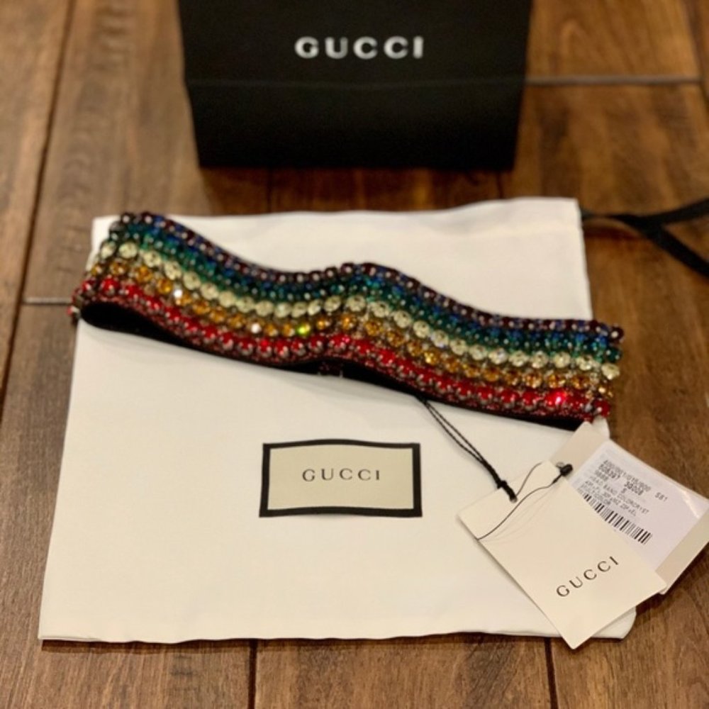 ✨ SOLD ✨ 🆕Gucci Webby Rainbow Crystal Headband 🌈